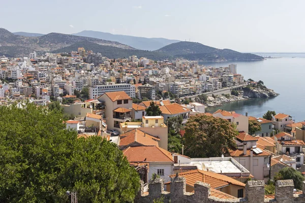 Kavala Grecia Giugno 2019 Incredibile Vista Panoramica Sulla Città Kavala — Foto Stock