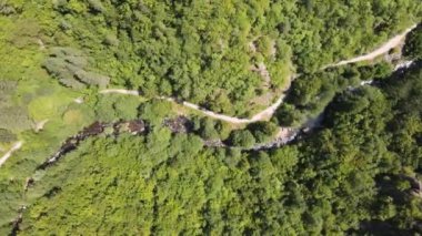 Aerial Summer view of Ecotrail Struilitsa and Devin River gorge, Smolyan Region, Bulgaria