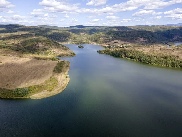 Καταπληκτική Αεροφωτογραφία Του Pchelina Reservoir Pernik Region Βουλγαρία — Φωτογραφία Αρχείου