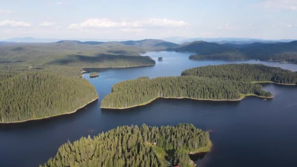 Aerial Summer View Shiroka Polyana Wide Meadow Reservoir Pazardzhik Region — Vídeo de Stock