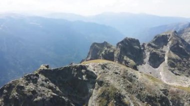 Aerial summer view of Lovnitsa peak, Rila Mountain, Bulgaria