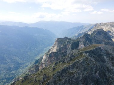 Aerial summer view of Rila Mountain near Lovnitsa peak, Bulgaria