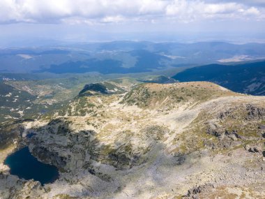 Aerial summer view of Rila Mountain near Lovnitsa peak, Bulgaria