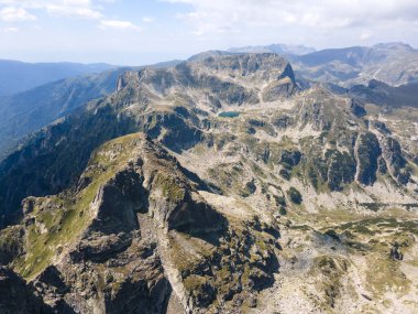 Aerial summer view of Rila Mountain near Lovnitsa peak, Bulgaria