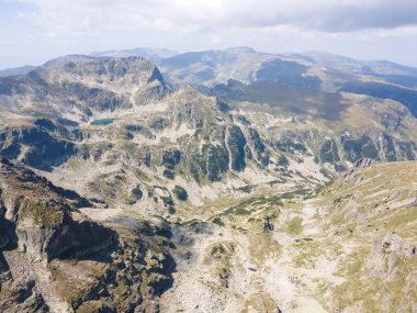 Aerial summer view of Rila Mountain near Lovnitsa peak, Bulgaria