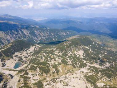Aerial summer view of Rila Mountain near Lovnitsa peak, Bulgaria