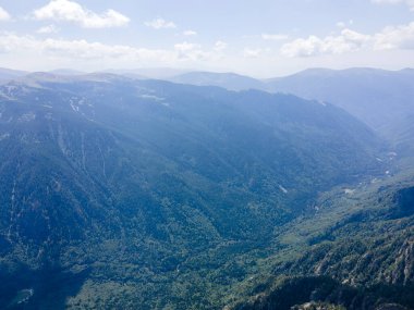 Aerial summer view of Rila Mountain near Lovnitsa peak, Bulgaria