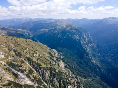Aerial summer view of Rila Mountain near Lovnitsa peak, Bulgaria