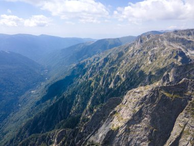 Aerial summer view of Rila Mountain near Lovnitsa peak, Bulgaria