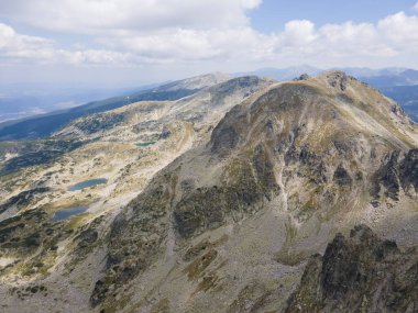 Aerial summer view of Rila Mountain near Lovnitsa peak, Bulgaria