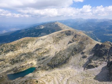 Aerial summer view of Rila Mountain near Lovnitsa peak, Bulgaria
