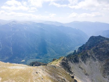 Aerial summer view of Rila Mountain near Lovnitsa peak, Bulgaria