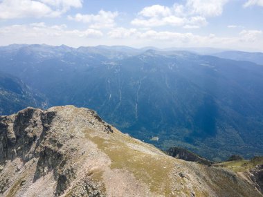 Aerial summer view of Rila Mountain near Lovnitsa peak, Bulgaria