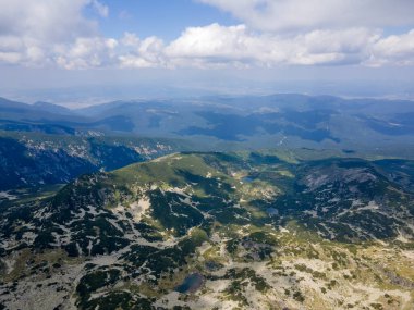 Aerial summer view of Rila Mountain near Lovnitsa peak, Bulgaria