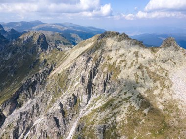 Aerial summer view of Rila Mountain near Lovnitsa peak, Bulgaria