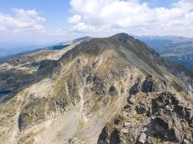 Aerial summer view of Rila Mountain near Lovnitsa peak, Bulgaria