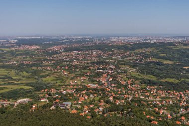 Amazing Landscape from Avala Tower near city of Belgrade, Serbia
