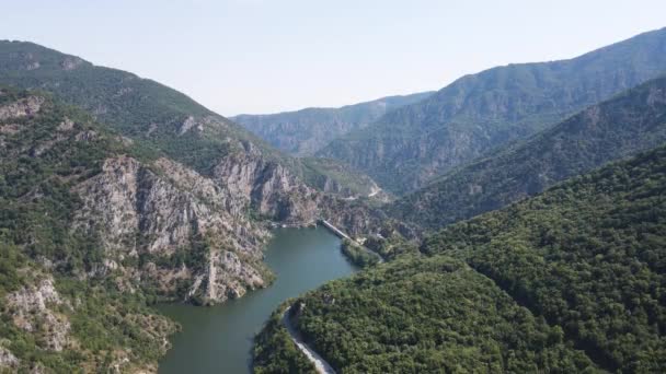 Aerial Summer View Krichim Reservoir Rhodopes Mountain Plovdiv Region Bulgaria — Stock video