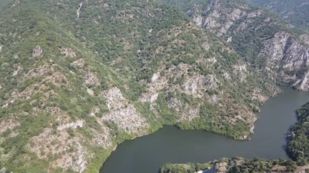 Aerial Summer View Krichim Reservoir Rhodopes Mountain Plovdiv Region Bulgaria — 비디오