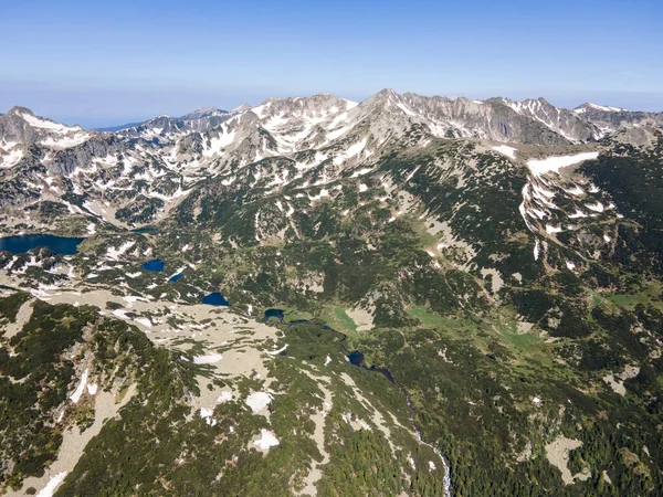 Erstaunliche Luftaufnahme Des Pirin Gebirges Der Nähe Der Kremenski Seen — Stockfoto