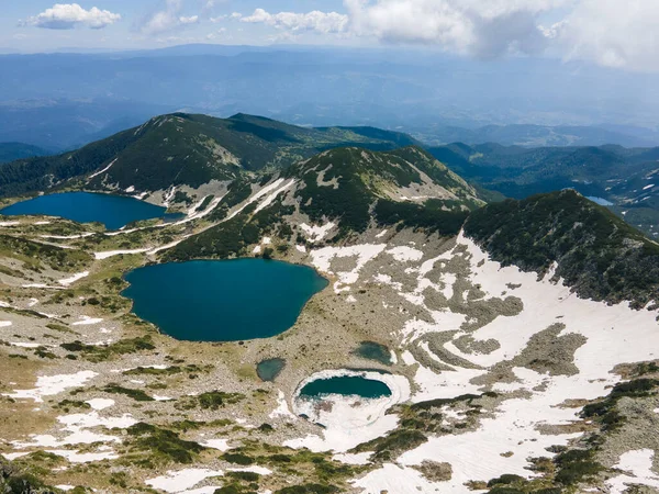 Amazing Aerial View Pirin Mountain Kremenski Lakes Bulgaria — Zdjęcie stockowe