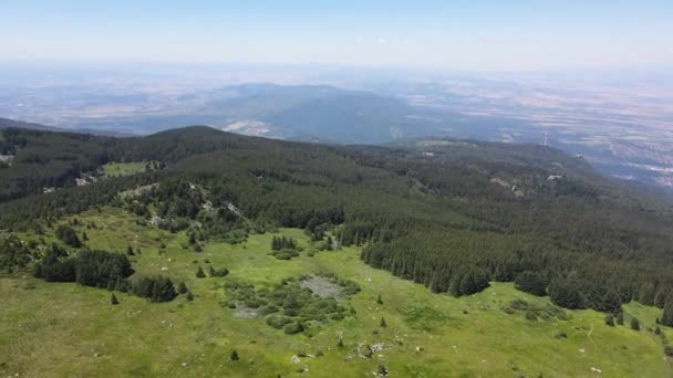 Amazing Aerial View Vitosha Mountain Kamen Del Peak Bulgaria — Stock video