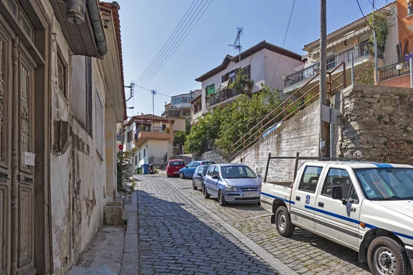 Kavala Grecia Junio 2019 Calle Típica Edificio Casco Antiguo Ciudad — Foto de Stock