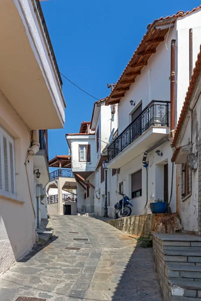 Kavala Greece Июня 2019 Года Типичная Улица Здание Старом Городе — стоковое фото