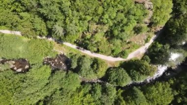 Aerial Summer view of Ecotrail Struilitsa and Devin River gorge, Smolyan Region, Bulgaria