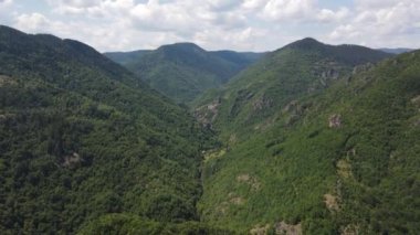 Aerial Summer view of Ecotrail Struilitsa and Devin River gorge, Smolyan Region, Bulgaria