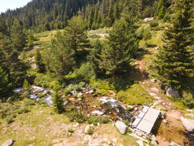 Amazing Aerial view of Pirin Mountain near Begovitsa hut, Bulgaria