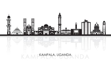 Silhouette Skyline panorama of city of Kampala, Uganda - vector illustration