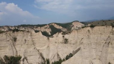 Melnik kum piramitlerinin hava manzarası, Blagoevgrad bölgesi, Bulgaristan
