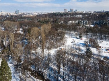 Amazing Aerial Winter view of South Park in city of Sofia, Bulgaria