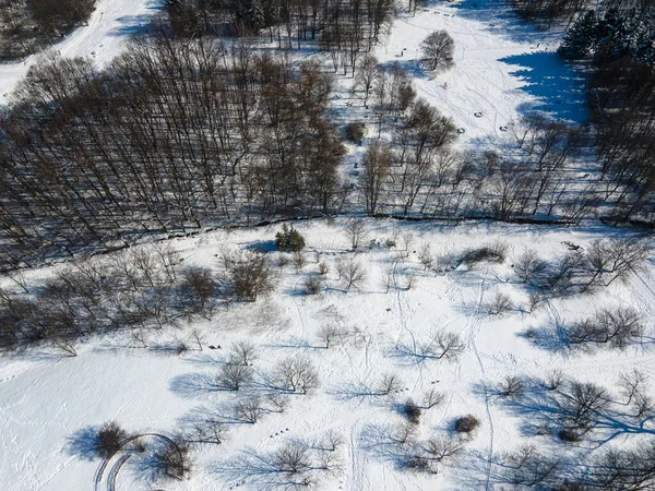 Amazing Aerial Winter View South Park City Sofia Bulgaria — 图库照片