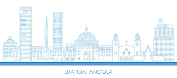 Outline Skyline Panorama City Luanda Angola Vector Illustration — Διανυσματικό Αρχείο