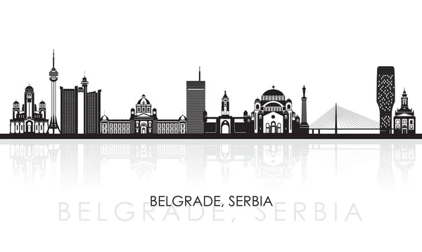 Silhouette Skyline Panorama City Belgrade Serbia Vector Illustration — Archivo Imágenes Vectoriales