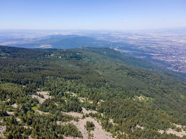 Καταπληκτική Αεροφωτογραφία Του Βουνού Vitosha Κοντά Στο Kamen Del Peak — Φωτογραφία Αρχείου