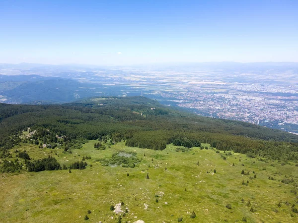 Amazing Aerial View Vitosha Mountain Kamen Del Peak Bulgaria — Stockfoto