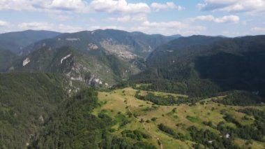 Aerial summer view of Rhodope Mountains near Borino, Smolyan Region, Bulgaria
