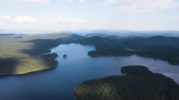 Aerial Summer View Shiroka Polyana Wide Meadow Reservoir Pazardzhik Region — Stock video