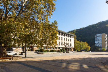 LOVECH, BULGARIA - NOVEMBER 8, 2020: Amazing autumn view of center of town of Lovech, Bulgaria