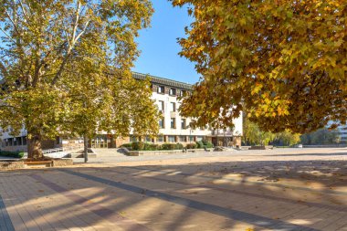 LOVECH, BULGARIA - NOVEMBER 8, 2020: Amazing autumn view of center of town of Lovech, Bulgaria
