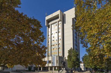 LOVECH, BULGARIA - NOVEMBER 8, 2020: Amazing autumn view of center of town of Lovech, Bulgaria