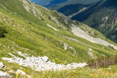 Bulgaristan 'ın Vihren Tepesi yakınlarındaki Pirin Dağı' nın şaşırtıcı yaz manzarası