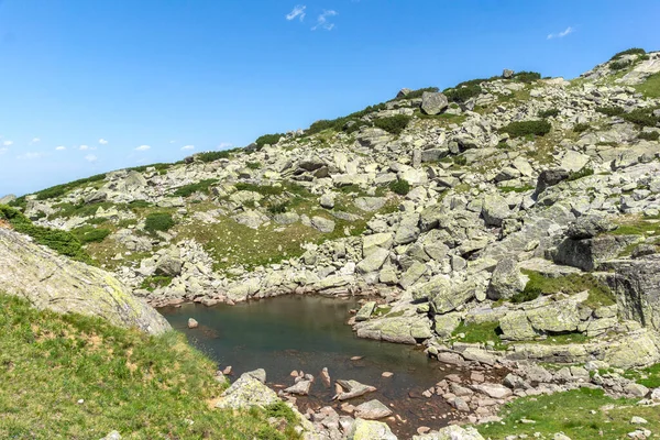 Paesaggio Incredibile Montagna Rila Vicino Lago Spaventoso Bulgaria — Foto Stock