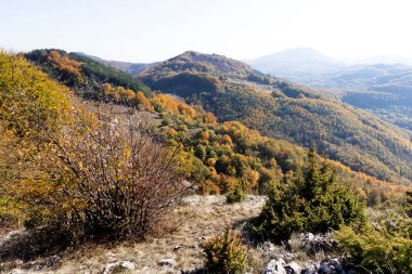 Bulgaristan 'ın Pernik bölgesindeki Erul Dağı' nın İnanılmaz Sonbahar Manzarası