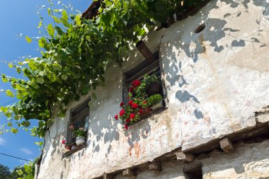 19. yüzyıldan kalma otantik evleri olan Delchevo köyü, Blagoevgrad bölgesi, Bulgaristan