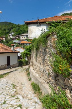 19. yüzyıldan kalma otantik evleri olan Delchevo köyü, Blagoevgrad bölgesi, Bulgaristan