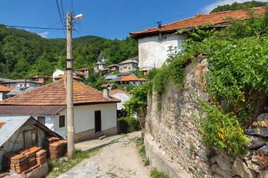 19. yüzyıldan kalma otantik evleri olan Delchevo köyü, Blagoevgrad bölgesi, Bulgaristan